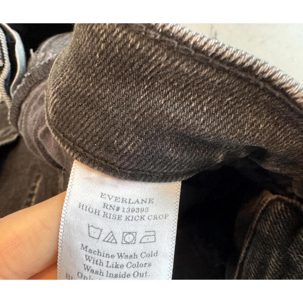 Everlane High Rise Kick Crop Jeans Washed Black Size 27 - Picture 5 of 5